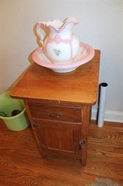 Antique cabinet and pitcher / bowl set