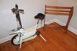 Exercise bike and quilt rack