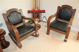 Antique Empire-style armchair and rocker