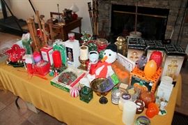 Candles and holiday items