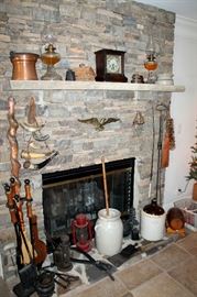 Primitives / farm antiques - crocks, cast iron items, oil lamps, lanterns, and more!