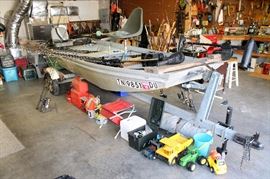 14 ft. Polarkraft jon boat - with galvanized trailer, 9.9 hp Ted Williams motor, and trolling motor 