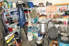 Lots of stuff in the basement garage!