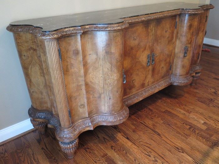 Antique Marble Top Buffet ~ Circa 1880-1900. 82'' Width x 26'' Depth x 40'' Height.  Purchased from Ambiance Antiques in Scottsdale Arizona