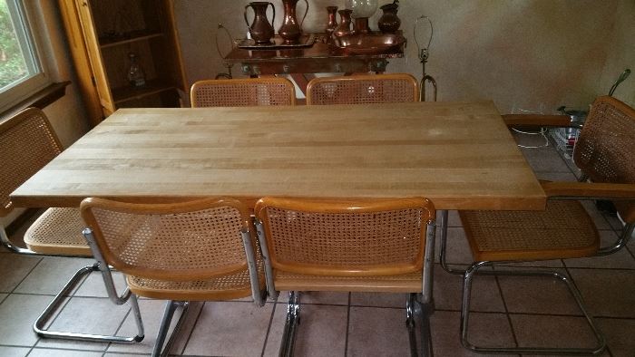 Butcher Block Dining Table With 6 Chairs