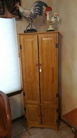 4-Door Wood Floor Cabinet Honey