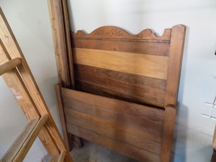Antique Bed Frame with old metal box springs