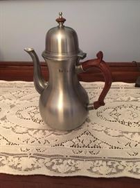 Pewter coffee pot from Brazil