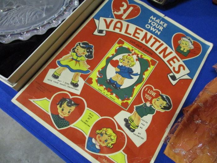 Vintage Valentines day card kit