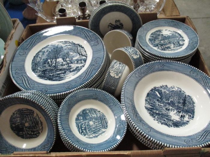 Currier & Ives early winter dish set