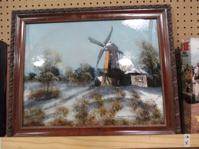 Reverse painted windmill
