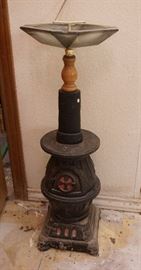 Faux wood burning stove ashtray
