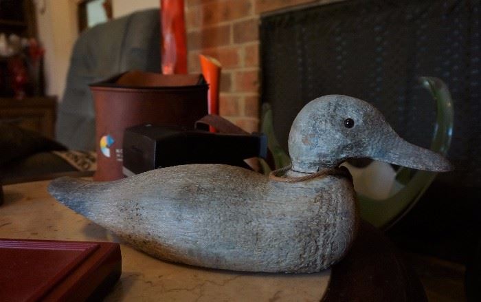 Antique carved duck