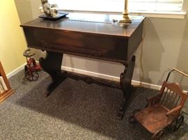 Antique Walnut flip top desk