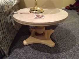 Marble top end tables (2) 60's-70's regency