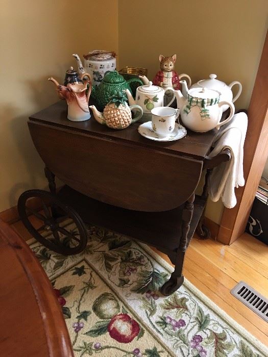 Tea Cart and Tea Pot Collection
