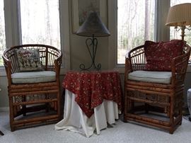 Vintage Bamboo Accent Chairs