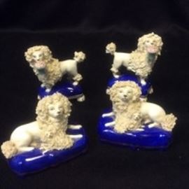 English Staffordshire Poodle Figurines