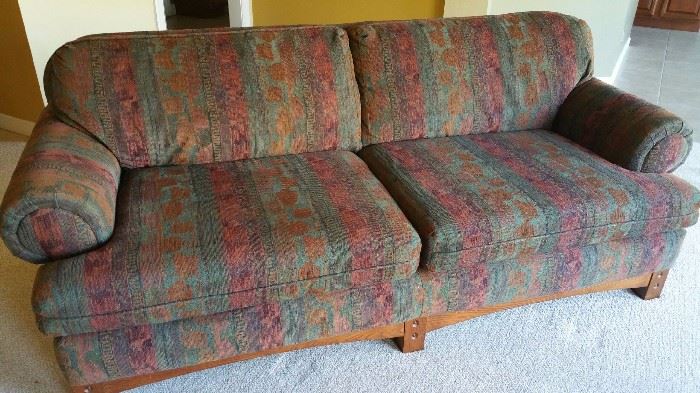Bassett sofa in jewel tones.  Very good condition and very comfortable