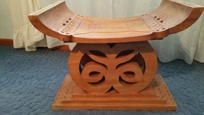 Ashanti handcarved tribal throne one of a pair