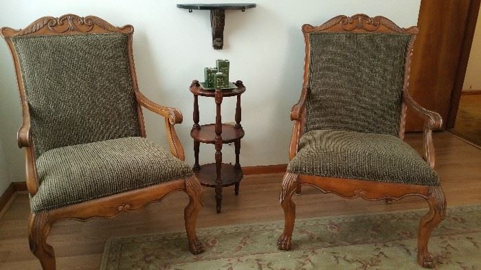 Pair of matching upholstered occasional chairs 
