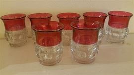 King Crowne ruby ware - HUGE set to include plates, desserts, cups, saucers and much more. Very unusual to find so many pieces. 