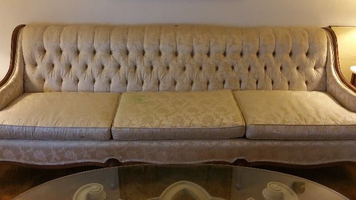 Off white VINTAGE 96 inch French Provincial sofa