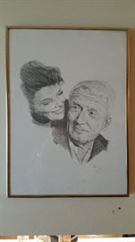Hepburn and Tracy original frame print