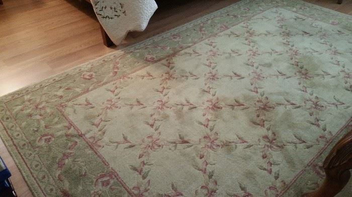 5x7 occasional rug in great shape - predominant colors celery and rose