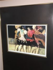 Martinique signed and numbered  lithograph "The Gathering"