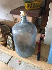 Several vintage 5 gallon glass water bottles