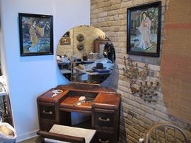 Free delivery.  Waterfall Vanity with matching bench.  