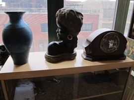 Pottery, Head Lamp and Seth Thomas Clock