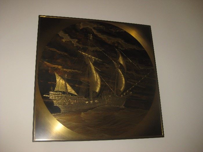 Rudy Lechleiter Brass inlay large wall hanging