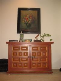 beautiful console cabinet with Hugo Oehme painting 