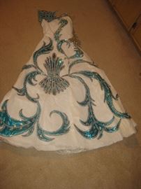 Cotillion dress, includes cape, crown 