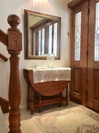 Oak & Gilt Moulding framed Mirror, Gate leg Table