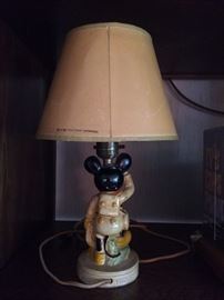 Back view, "Mickey Mouse" 1938 Scout, Walt Disney Enterprises - table lamp & original Shade by La Mode