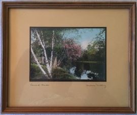 Wallace Nutting.  "Concord Banks".  Hand Painted Photograph.  7x5.