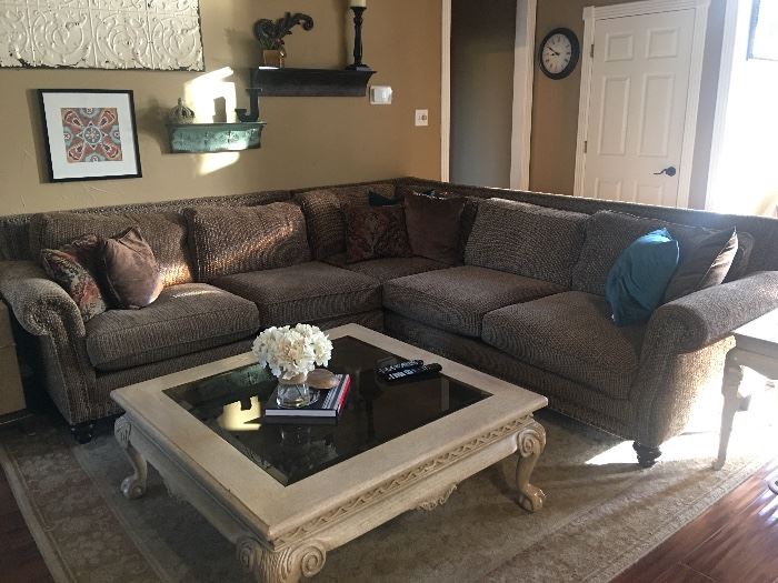Lovely sectional sofa and square coffee table