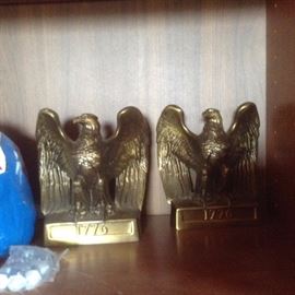 Brass Eagle Bookends 