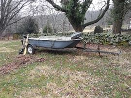 Mini Bass Boat, Trailer and Electric Motor included 