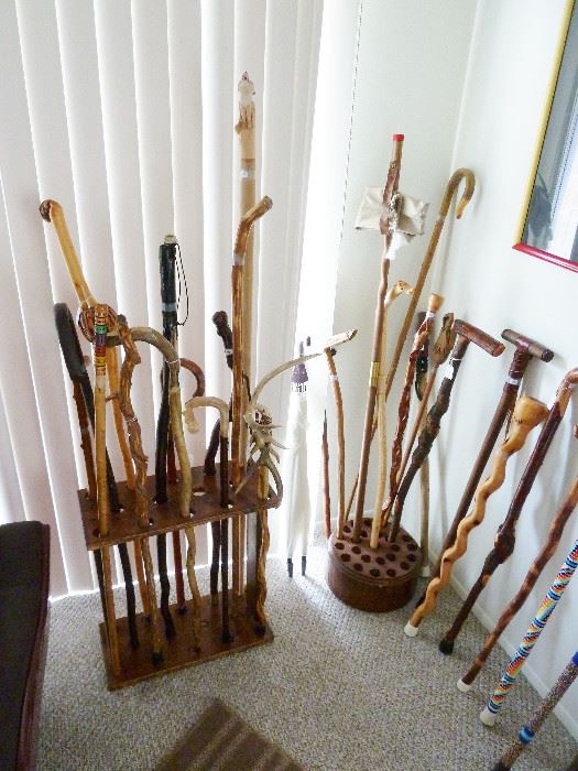 OVER 40 HAND MADE WALKING STICKS AND CANES