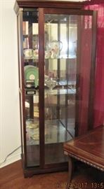 Locking display Case, Vintage glassware and china