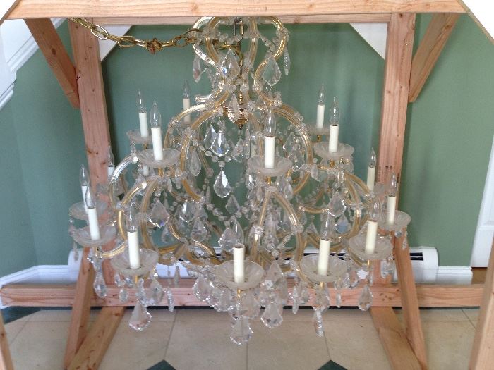 Crystal Chandelier with Matching Sconces
