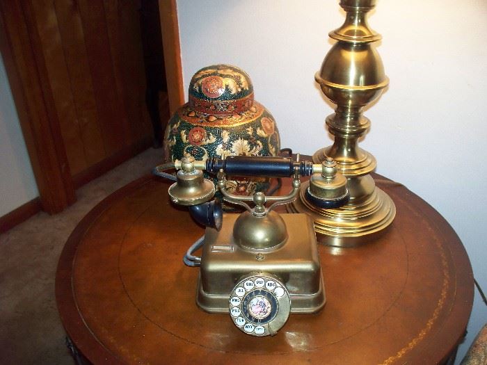 Brass Lamp - Brass Phone, Japan - Oriental Ginger Jar