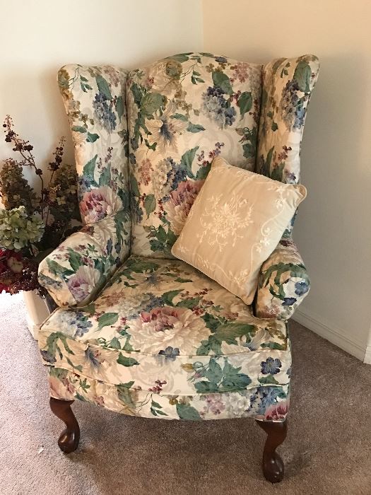 Floral Wing Back chairs $160 ea