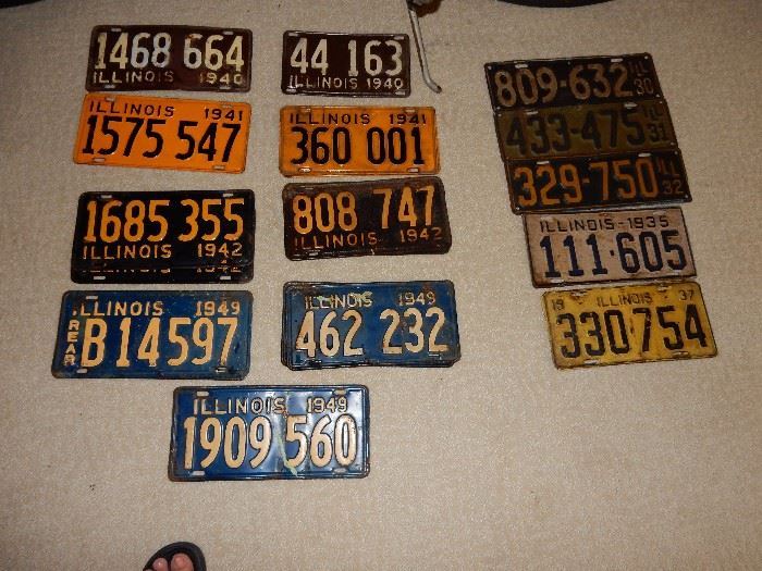 some of the vintage license plates we have for sale many sets and they date from as early as 1922