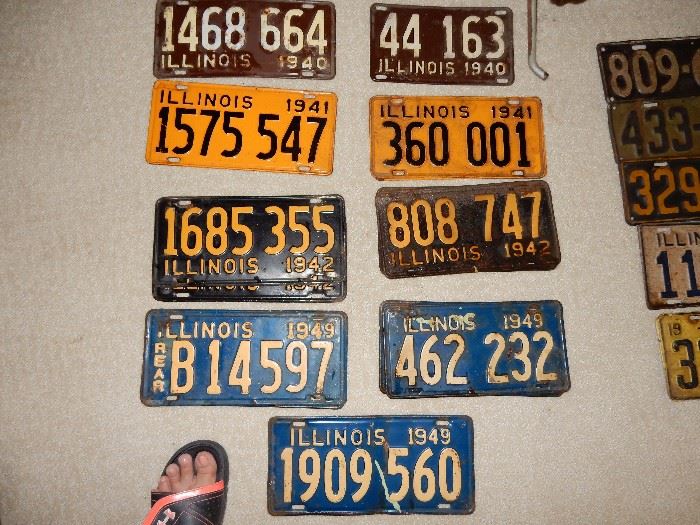 some of the vintage license plates we have for sale many sets and they date from as early as 1922