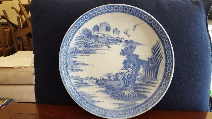 Beautiful Antique Chinese Plate Blue & White Excellent Condition